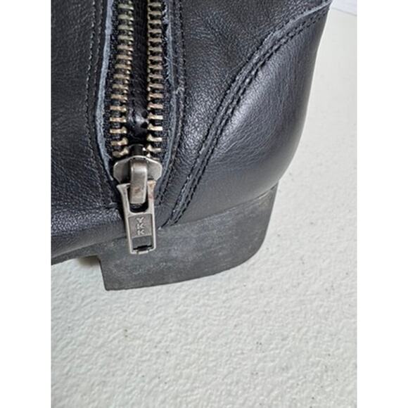 "VOLCOM" Lace Mid Calf Combat Boot Witchy Goth Grunge Vintage Y2K Leather Zipper - Picture 10 of 11